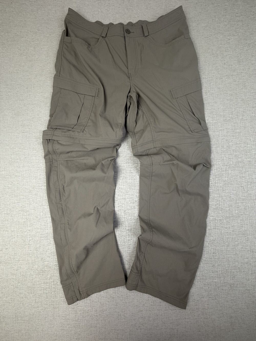 REI Co-op Mens 40x34 Convertible Hiking Cargo Pants Khaki Stretch Nylon